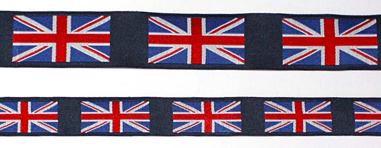 Union Jack Flags or British Flags 1" x 25 yds Navy, Red, White
